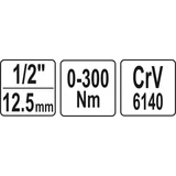Kép 2/2 - Yato nyomatékkulcs, 1/2&quot;, 0-300Nm
