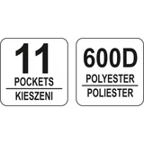 Kép 4/4 - Yato Szerszámos táska csővázas, 11 zsebbel