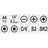 Kép 3/5 - YT-39280 Szerszámkészlet 44 részes vászon tartóban