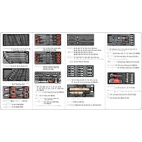 Kép 7/8 - Yato YT-55307 6 fiókos szerszámkocsi 185 részes szerszámkészlettel