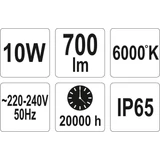 Kép 4/4 - Yato Hordozható COB LED reflektor 10W, 700Lm