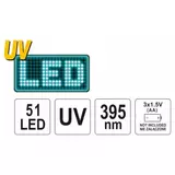Kép 5/5 - Yato elemes UV LED zseblámpa + szemüveg