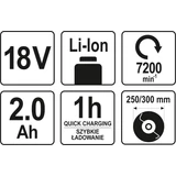 Kép 6/6 - Yato Akkus Fűszegélynyíró 18V, Li-ion (2Ah akkuval és töltővel)