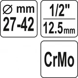 Kép 3/3 - Yato Csukló szerelő 1/2", 27-42mm
