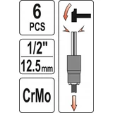 Kép 4/4 - Yato Törtcsavar kiszedő készlet 17-27mm 6db-os