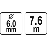 Kép 5/5 - Yato Csőtisztító spirál, fúrógépbe fogható 7.6mx6mm