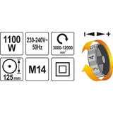 Kép 5/5 - Yato Sarokcsiszoló, állítható sebesség, 1100W, 125mm