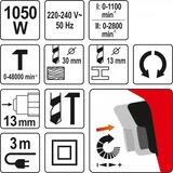 Kép 4/4 - Yato Ütvefúrógép, két sebességes, 1050W, 13mm
