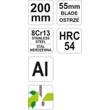 Kép 3/3 - Yato Metszőolló, Inox, alu nyéllel 200mm 