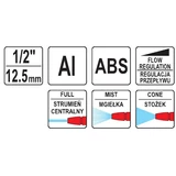 Kép 2/2 - Yato Öntözőpisztoly, alu betétes, 3 funkciós, 1/2"