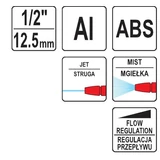 Kép 2/2 - Yato állítható szórópisztoly 2 funkcióval 1/2", 12.5cm