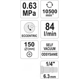 Kép 3/4 - Yato Pneumatikus excentercsiszoló 150mm