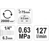Kép 3/3 - Yato Pneumatikus excentercsiszoló 75mm