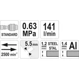 Kép 3/3 - Yato Pneumatikus lemezvágó olló, egyenes, 1.2-1.4mm