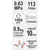 Kép 4/4 - Yato Pneumatikus fúró 10mm, 0.63MPa