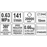Kép 4/4 - Yato Pneumatikus fúrógép 10mm, 0.63MPa