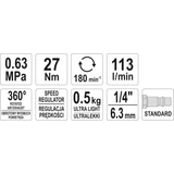 Kép 4/4 - Yato Pneumatikus racsnis hajtókar 1/2", 27Nm