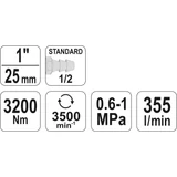 Kép 6/6 - Yato Légkulcs 1", 3200Nm, 0.6-1MPa