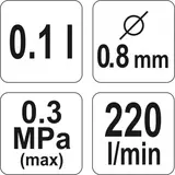 Kép 2/2 - Yato Festékszoró pisztoly 0.1L, 0.8mm