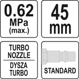 Kép 2/2 - Yato Lefúvató pisztoly, turbó, rövid, 45mm