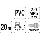 Kép 3/3 - Yato pneumatikus tömlő gyorscsatlakozóval, 1/4", 20bar, 10mmx20m