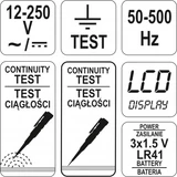 Kép 3/3 - Yato Digitális voltmérő 12-220V, 145mm