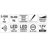 Kép 2/2 - Yato Érintés nélküli feszültség detektor 5-1000V, 155mm