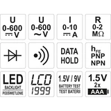 Kép 4/4 - Yato YT-73081 digitális multiméter, 0-600V, 0-10A