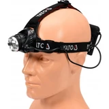 Kép 1/5 - Yato Fejlámpa alu, 10W, 450lm, 15x85x70mm, fekete