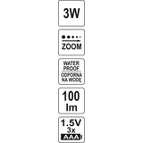 Kép 5/5 - Yato Fejlámpa 3W, 100lm, IP20, 75x30x25mm