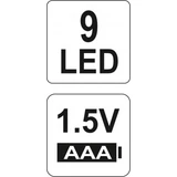 Kép 4/4 - Yato Ledes lámpa 9LED, 85x25mm