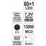 Kép 4/4 - Yato Ledes stekk lámpa 60+1Led, IP 20, 410x56mm