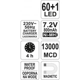 Kép 4/4 - Yato Ledes stekk lámpa 60+1Led, IP 20, 410x56mm