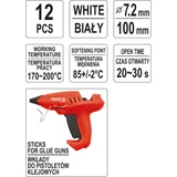 Kép 3/3 - Yato Ragasztóbetét ragasztópisztolyhoz 7.2x100mm, 12db, fehér