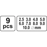 Kép 3/3 - Yato Bőrlyukasztó készlet 2-10mm, 9db-os