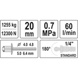 Kép 4/4 - Yato Pneumatikus popszegecsfogó 4.0-6.4mm