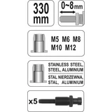Kép 4/4 - Yato szegecsanya húzó, karos, M5-M12, 330mm