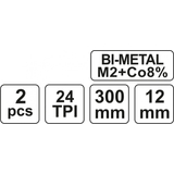 Kép 2/2 - Yato Fémfűrészlap Bi-metál 300x12x0.6mm, 2db
