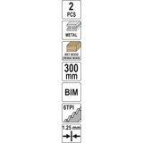 Kép 2/2 - Yato Szablyafűrészlap fához, fémhez, 6TPI, 300mm, 2db