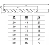 Kép 4/4 - Yato Fémfúró készlet 2-8mm, 6 részes