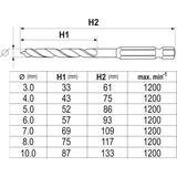 Kép 3/4 - Yato Fúrószár készlet fához, HSS, 3-10mm, 7db-os