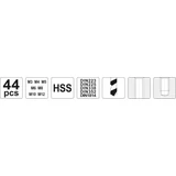 Kép 3/3 - Yato Menetfúró és vágó készlet, M3-M12, 44db-os