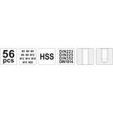 Kép 3/3 - Yato Menetfúró és vágó készlet, M3-M20, 56db-os
