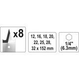 Kép 3/3 - Yato Lapos fafúró készlet 12-32mm, 8db-os