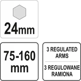 Kép 2/6 - Yato üzemanyag jeladó kiszedő, 3 karos 75-160mm