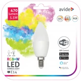 Kép 2/2 - Avide Smart LED izzó, gyertya, színes+fehér, Wifi, E14, 5.5W