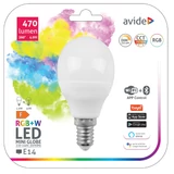 Kép 2/2 - Avide Smart LED izzó, kis gömb, színes+fehér, Wifi+Bluetooth, E14, 4.9W
