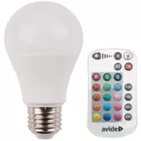 Kép 1/2 - Avide Smart LED izzó távirányítóval, körte, színes+fehér, E27, 9.7W
