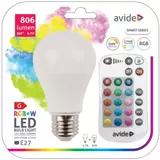 Kép 2/2 - Avide Smart LED izzó távirányítóval, körte, színes+fehér, E27, 9.7W