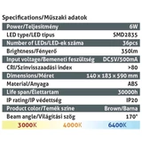 Kép 3/5 - Avide LED Asztali Lámpa Irodai Bőrhatású Naptár Barna 6W